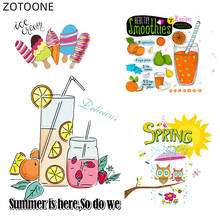 Нашивки ZOTOONE с фруктовым соком для летней одежды, наклейки «сделай сам» для одежды, термотрансферные аппликации E 2024 - купить недорого