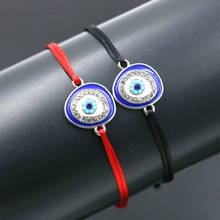 2pcs/set Charm Couple Bracelet Crystal Zircon Blue Evil Eye Bracelet Red Rope Thread Adjustable Bracelets For Women Kids Jewelry 2024 - buy cheap