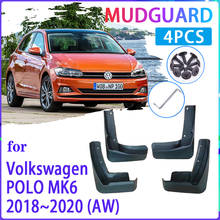 Para-lamas para carro volkswagen, polo mk6 aw 2018 2019 2020, 4 unidades, proteção contra respingo, acessórios automotivos 2024 - compre barato