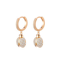 2020 New CZ Zircon Cute Beetle Dorp Eearrings For Woman Rose Gold Silvery Earrings Female Girl Gift Fashion Jewelry Wholesale 2024 - buy cheap