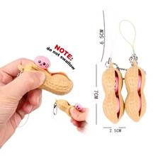 5PCs Fun Anti Stress Squeeze Out Cute Bean Toy Novelty Pop It Peanut Keychain Fidget for Adults Kids Children Baby Stress Relief 2024 - buy cheap