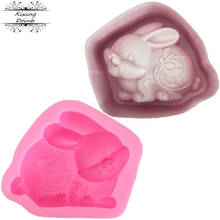 Molde de silicone 3d dos doces, forma de coelho dos doces, chocolate, doces, molde de silicone macio, ferramenta de decoração do bolo 2024 - compre barato