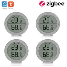 Tuya zigbee3.0 temperatura e umidade sensor de tela lcd tuya/vida inteligente app zigbee segurança em casa inteligente 2024 - compre barato
