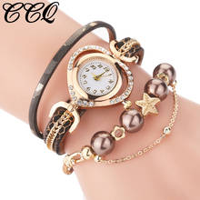 CCQ Watch Women Fashion Luxury Love Crystal Romantic Bracelet Casual Quartz Watch Ladies Clock Simple Dress Gift Montre Femme 2024 - buy cheap