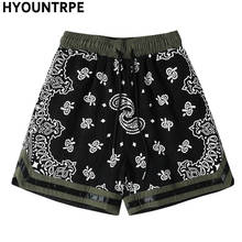 Mens Paisley Printed Hip Hop Loose Shorts Elastic Waist Sweat Shorts Casual Harajuku Drawstring Streetwear Sportswear Joggers 2024 - buy cheap