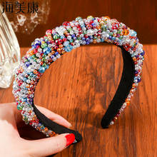 Haimeikang Rhinestone Hairbands For Women Hair Accessories Baroque Crystal Bride Hoops Wedding Headband Light Luxury Head Bands 2024 - buy cheap