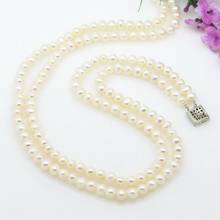 Classic Pearl Necklace White Color 4-5mm Potato Round Real Freshwater Pearl Twisted Necklace Handmade Fine Jewelry For Lady 2024 - buy cheap