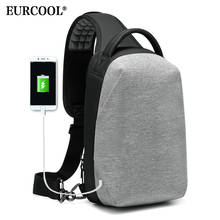 Повседневная мужская сумка-мессенджер EURCOOL с usb-зарядным портом, короткий нагрудный рюкзак 9,7 дюймов, сумка на плечо для ноутбука, мужские сумки через плечо 2024 - купить недорого
