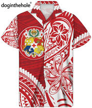 Doginthehole 2021 New Men Fashion Hawaii Style Beach Shirt Polynesian Tonga Tribal Print Short Sleeve Summer Tunic Tops 2024 - buy cheap
