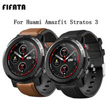 FIFATA 22mm Band Strap For Huami Amazfit GTR 47MM/Stratos 3/2/Pace/Huawei GT 2 Smart Watch Bracelet Leather + Silicone Wristband 2024 - buy cheap