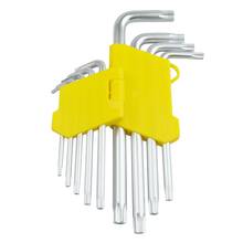 Chave de fenda torx de segurança, 9 peças, eixo em l t10 t15 t20 t25 t27 t30 t40 t45 t50 2024 - compre barato