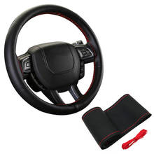DIY Car Steering Wheel Covers Soft Artificial Leather Braid on The Steering-wheel of Car with Needle Thread Interior Accessories 2024 - buy cheap
