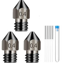 Aokin 3Pcs 3D Printer Extruder Nozzles 0.4 mm MK8 3D Printer Extruder Hardened Steel Nozzle + 5 Needles For MK8 Creality CR-10 2024 - buy cheap