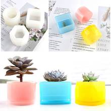 3Pcs/Set Crystal Epoxy Resin Mold Flowerpot Casting Silicone Mould Handmade DIY Crafts Decorations Storage Box Making Tools 2024 - buy cheap