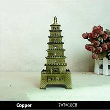 New Retro Bronze Metal Big Wild Goose Pagoda Statue China Famous Ancient Building Model Living Room Home Desktop Decor Gift 2024 - buy cheap