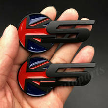 2x Metal Black S Union Jack UK Flag Emblem Car Rear Badge Decal Sticker R Sport 2024 - buy cheap