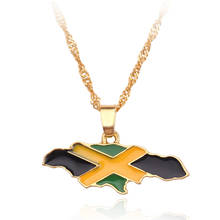 Gothic Necklace Jamaica Map and National Flag Pendant Necklaces Gold Color Jewelry Jamaican Gifts Accesorios Mujer 2024 - buy cheap