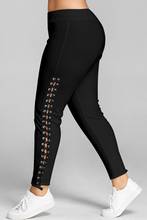 Plus Size 5XL Hotsale Lace Up Leggings Women Pencil Pants Black White Leggings Side Rope Leggings Pant Big Size Leggins 2024 - buy cheap