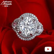 8*10mm S925 Fine Jewelry  sterling silver ring Lab-created  diamond Carat 4Cs  wedding proposal dream 2024 - buy cheap