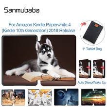 Sanmubaba Tabelt Case For Amazon Kindle Paperwhite 4 10th Generation 2018 PU Leather Protector Case Cute Dog Cat Cover EBook 2024 - buy cheap