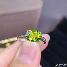 KJJEAXCMY fine jewelry 925 sterling silver inlaid natural Peridot ring new female gemstone ring popular support test hot selling 2024 - buy cheap