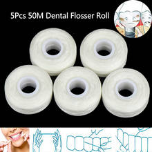 1 Roll /5 Rolls 50m Dental Flosser Oral Hygiene Teeth Cleaning Dental Floss Spool Wax Mint Toothpick Teeth Care Tool 2024 - compre barato