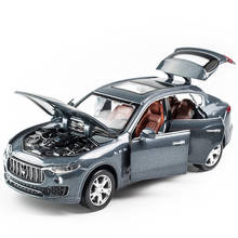 1:32 Scale Maserati Levante Diecast Car Metal Model Sound And Light Pull Back SUV 7 Doors Can Be Opened For Kids Gifts Boy Toys 2024 - buy cheap