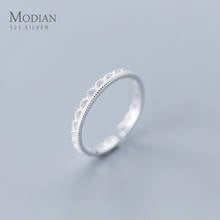 Modian Elegant Geometric Wave Lace Pattern Genuine Sterling Silver 925 Ring for Wome Free Size Ring Fine Jewelry 2020 Design 2024 - buy cheap