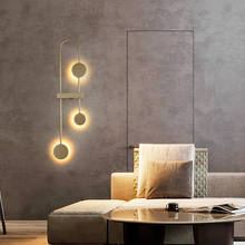 Lámpara de pared decorativa para sala de estar, luz de mesita de noche para dormitorio del norte de Europa, Arte Creativo simple y minimalista, lámpara de pared para pasillo 2024 - compra barato