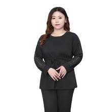 Blusa informal de manga larga con cordón para primavera y otoño, camisa de talla grande 4XL a 10XL, para mujer, T20219 2024 - compra barato