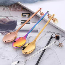 New Stainless Steel Earring Spoon Handle Gold Coffee Spoon Stirring Teaspoon Dessert Iced Cream Spoon Kitchen Tableware Dropship 2024 - buy cheap