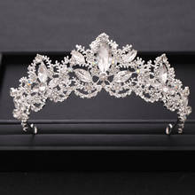 Tiara Bridal Hair Accessories Luxurious Crystal Baroque Wedding Crown Silver color Diadem for Bridal Wedding Hair Jewelry 2024 - buy cheap