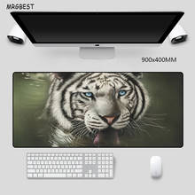 MRGBEST Mouse Pad Large White Tiger Photo Thermal Transfer Anti-slip with Locking Edge Pads PC Laptop Desk Mat for Office Desk 2024 - buy cheap