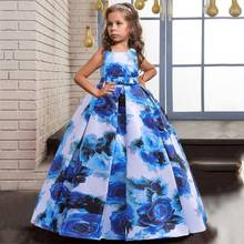 2020 платье с цветочным узором для девочек детская одежда принцессы детская одежда на свадьбу для малышей 8, 10, 12 лет Vestido De Noiva Princesa 2024 - купить недорого