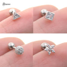 Starose-pendientes de cristal con forma de estrella para mujer, aretes de 18G, Piercing Tragus, copo de nieve, lóbulo del cartílago, anillo para la nariz, joyería para el cuerpo, 1 unidad 2024 - compra barato