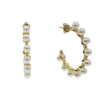 Женские серьги 30 мм круглые жемчужные серьги для женщин богемные модные ювелирные изделия 2020 геометрические серьги-кольца 2024 - купить недорого