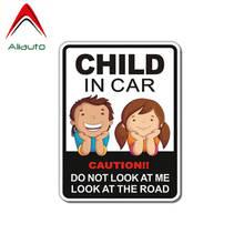 Aliauto Caution Car Sticker Child In Car Do Not Look At Me Look Ok At The Road Funny PVC Decal for Vw T5 Jeep Renault,14cm*11cm 2024 - buy cheap