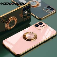 Luxury Ring Case For iPhone 13 12 11 Pro Max XS XR X 7 8 Plus SE 2020 Mini Plating Silicon TPU Soft Cover With Ring Holder Stand 2024 - buy cheap