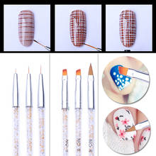 3PCS Manicure Brush Set UV Gel Brush Liner Painting Pen Acrylic Drawing Brush for Nails Rhinestone Handle Manicure Nail Art Tool 2024 - buy cheap