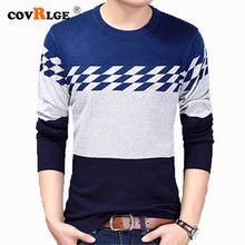 Covrlge New Autumn Casual Men's Sweater O-Neck Patchwork Slim Fit Knitwear Mens Sweaters Pullover Men Pull Homme S-2XL MZM055 2024 - buy cheap
