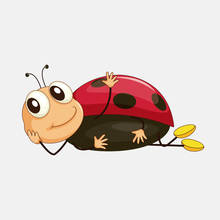 Dawasaru Funny Lying Ladybug Car Sticker Personalized Decal Laptop Truck Motorcycle Auto Accessories Decoration PVC,14cm*7cm 2024 - buy cheap