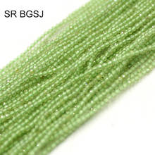 Free Shipping 2mm Round Faceted  Green Peridot  Gems Natural Stone Seed Bail Mini Beads Strand 15" 2024 - купить недорого