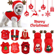 Рождественский костюм с изображением собаки Санта-Клауса, Милая зимняя Рождественская елка, свитер с милым оленем, толстовки, одежда, пуловер для питомца кошки, костюм 2024 - купить недорого