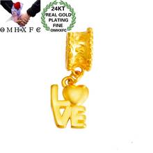 OMHXFC-colgante de oro de 24KT para mujer y niña, joyería al por mayor, PN395, moda europea, fiesta de cumpleaños, regalo de boda, corazón de amor 2024 - compra barato