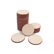 100 шт 40 мм 1,57 дюйма деревянные вырезанные круги для художественных и ремесленных проектов, настольные игровые штуки, украшения 2024 - купить недорого