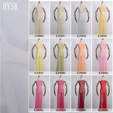 HYSK 100% heavy silk chiffon fabric solid plain 12 multicolor pure tulle China silk gauze textile dyeing printed pink & ivory Y1 2024 - buy cheap