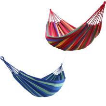 Portable Hammock Outdoor Hammock Garden Sports Home Travel Camping Swing Canvas Stripe Hang Bed Hammock Blue and red available 2024 - buy cheap