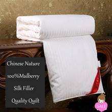 Качественное одеяло из натурального шелка тутового цвета, шелковое одеяло ручной работы, наполнитель из 100% шелка, хлопковое покрытие, шелковые одеяла белого/розового/желтого цвета 2024 - купить недорого