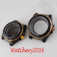 Piezas de accesorios de 40MM, cristal transparente de zafiro, bisel de cerámica cepillada, caja de reloj compatible con movimiento NH35 NH36 2024 - compra barato