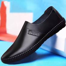 Sapatos casuais masculinos pupuda, calçados confortáveis de couro para homens 2024 - compre barato